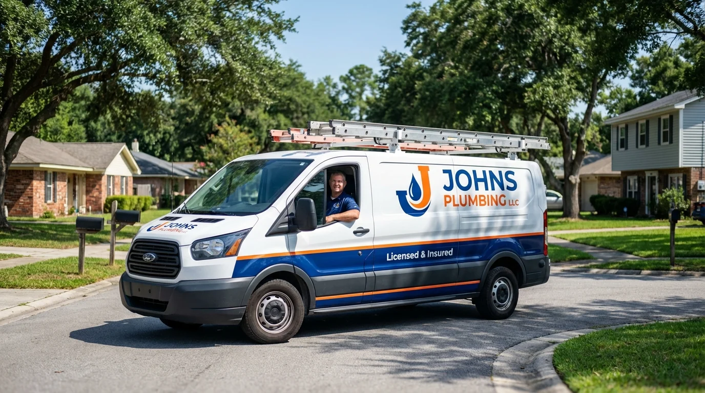 Johns Plumbing LLC service van in New Cumberland, WV