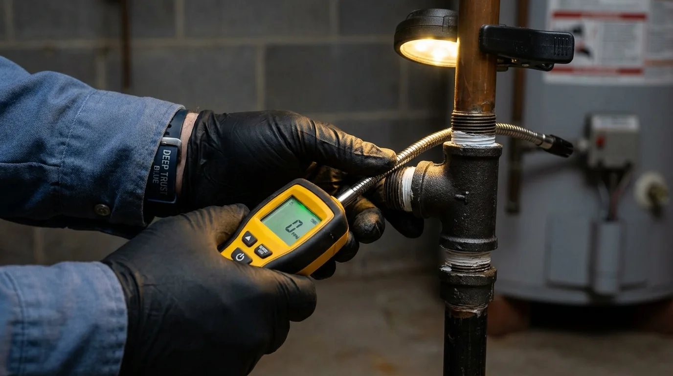 Gas leak detection with electronic sniffer by Johns Plumbing LLC in New Cumberland
